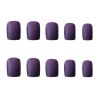 Matte Purple False Fingernails Full Cover Fake Nails Artificial False Nails Tips Nail Art - Default