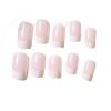 False Fingernails Pink Artificial False Nails Tips Full Cover Square Fake Nails - Default