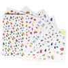 8 Sheets Random Patterned Colorful Summer Rainbow Nail Stickers Self-Adhesive DIY Nail Art Decals Nail Decals - Default