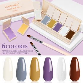 6 Colors Solid Cream Gel Nail Polish Canned Semi Permanent Varnish DIY Creamy Texture Painting Nail Art Solid UV Gel - ZH218-2