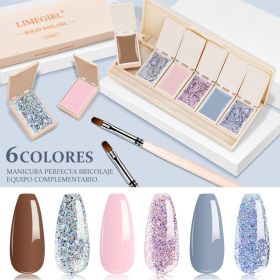 6 Colors Solid Cream Gel Nail Polish Canned Semi Permanent Varnish DIY Creamy Texture Painting Nail Art Solid UV Gel - ZH218-3