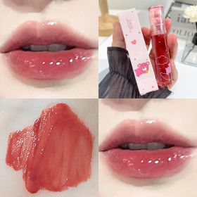 Crystal Glossy Lip Glaze Mirror Cute Bear Lip Gloss Waterproof Transparent Nude Liquid Lipstick Lip Girls Makeup Korean Makeup - A03