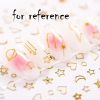 8 Sheets Self-Adhesive Gold Color Random Patterned Metallic Nail Sticker DIY Nail Art Decoration Decals Nail Decals - Default